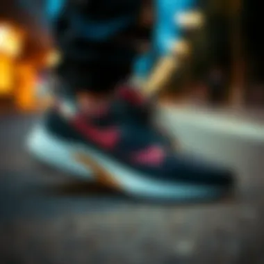 Stylish sports shoes in lifestyle setting