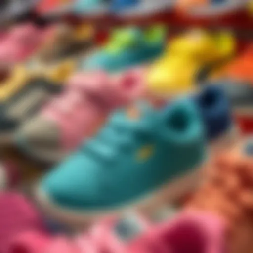 Stylish Puma baby sports shoes in a colorful display