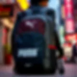 Stylish Puma backpack on a vibrant urban backdrop
