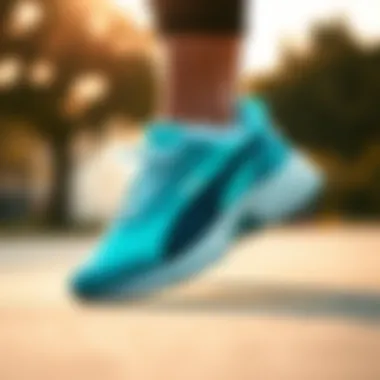 Athlete wearing Puma sneakers during an outdoor workout