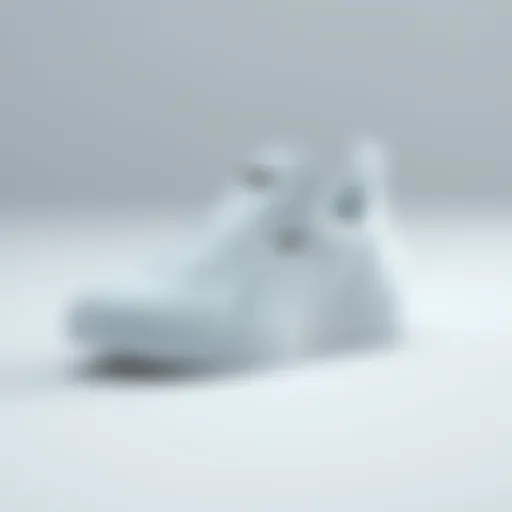 Stylish Puma white sneakers on a minimalist background