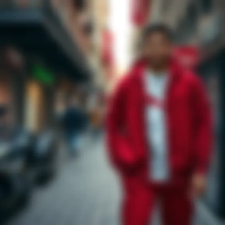 Fashion-forward Puma cardigan displayed in an urban setting.