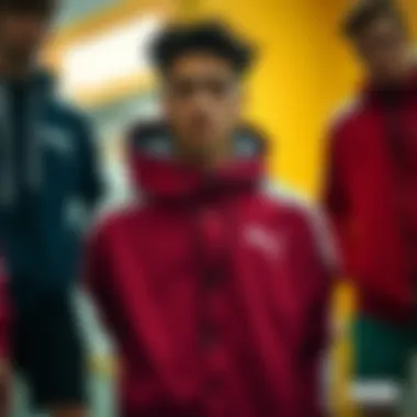 A collection of Puma cardigans showcasing vibrant colors.