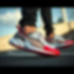 Dynamic outdoor action of Puma footwear in a sport setting