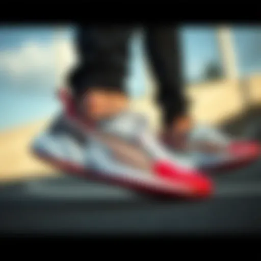 Dynamic outdoor action of Puma footwear in a sport setting