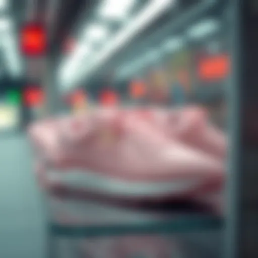 The Elegance of Puma's Pink Sports Shoes Elegant pink Puma sports shoes on display