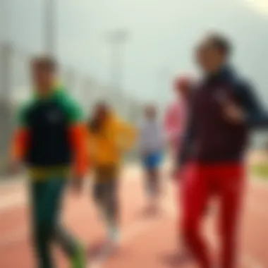 Energetic scene featuring athletes wearing Puma's colorful sports gear