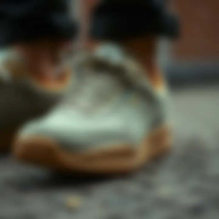 Close-up view of the intricate design of Puma Suede Mayu footwear