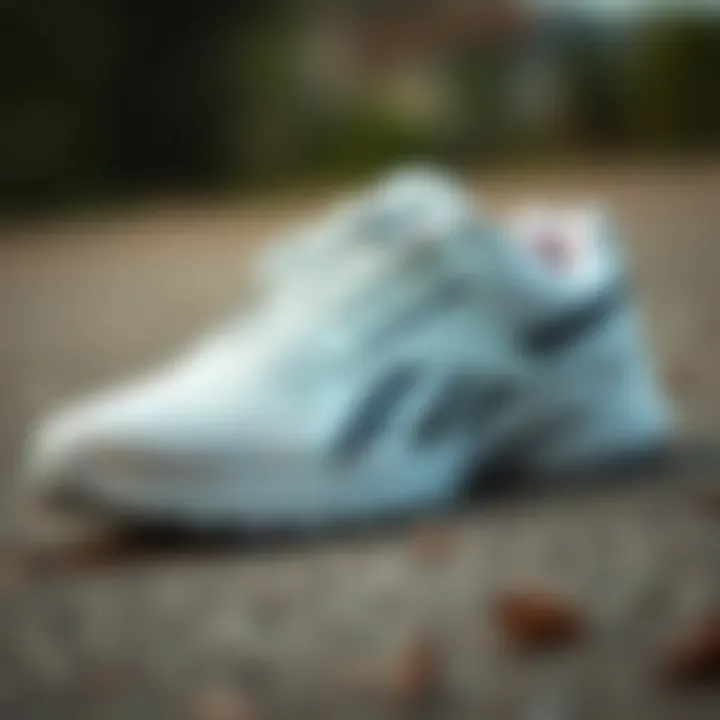 Material quality of Reebok CrossFit shoes emphasized through detailed texture