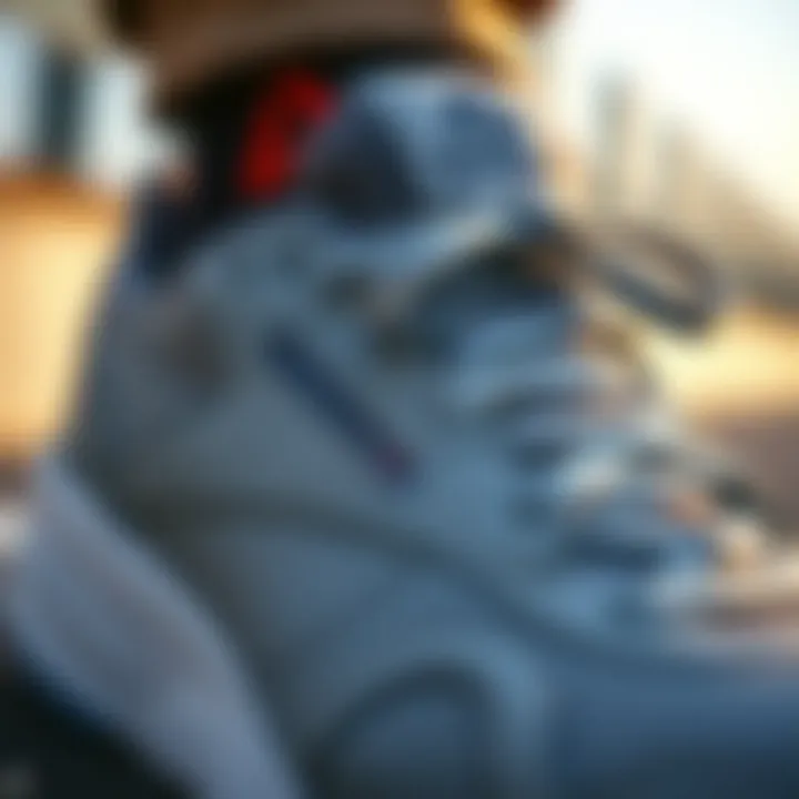 Close-up of high-quality materials used in Reebok shoes