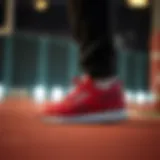 A stylish Reebok red sneaker showcasing its vibrant design
