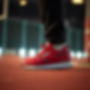 A stylish Reebok red sneaker showcasing its vibrant design