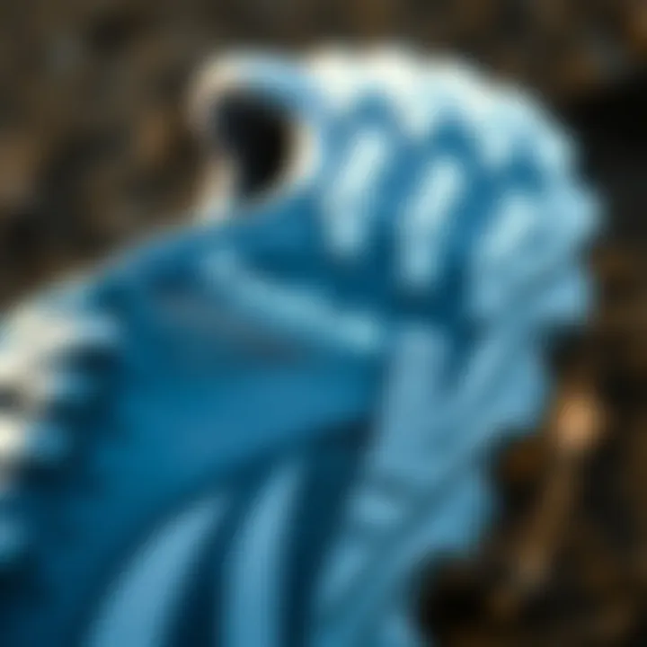 Close-up of Reebok running shoe material and texture