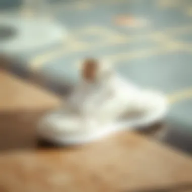 Elegant white Reebok shoes on a stylish surface