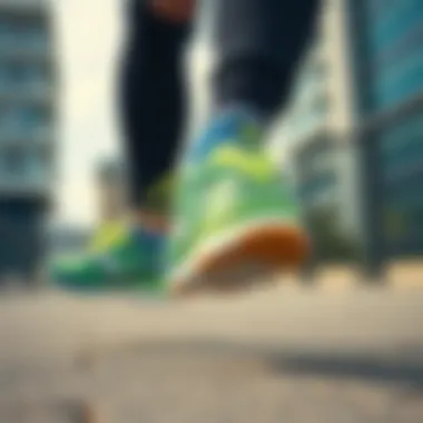 Athletic lifestyle featuring colorful Skechers in action