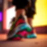 Vibrant color soles of Skechers showcasing unique designs