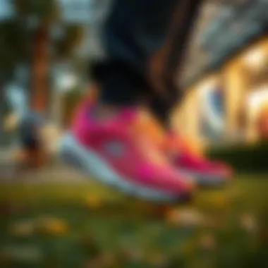 User experiences with colorful Skechers in various settings