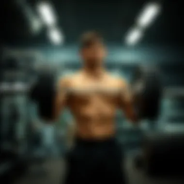 A person performing a resistance exercise using a barbell