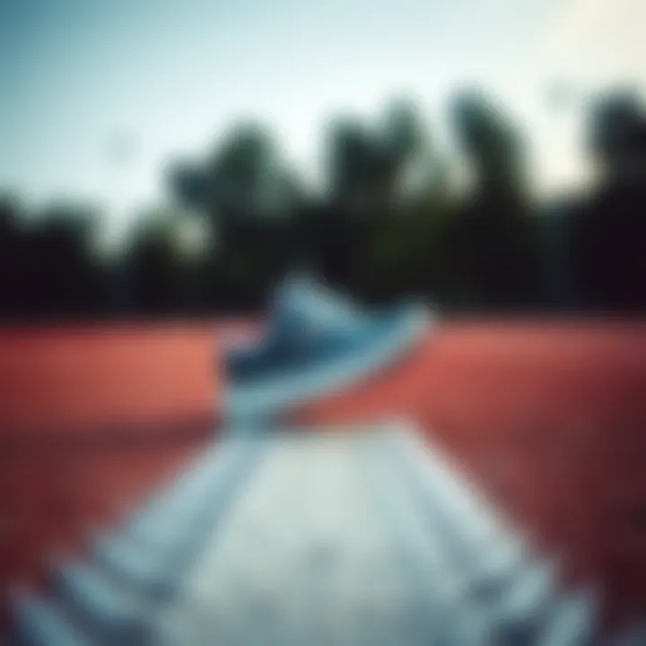 Running shoes on a track