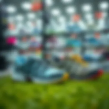 Different models of Salomon shoes for kids displayed.