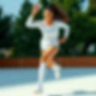 Dynamic movement captured in samba white sports apparel