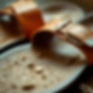 Close-up of sandal materials and textures