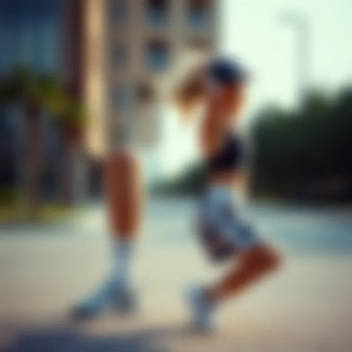 Comfortable athleisure shorts paired with sporty footwear