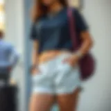 Chic casual outfit featuring shorts and fashionable accessories