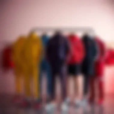 Fashionable arrangement of Sivasspor tracksuits showcasing various colors