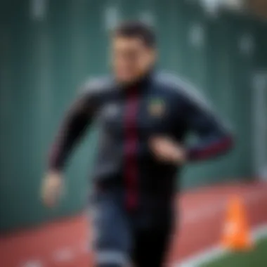 Athlete in motion wearing a Sivasspor tracksuit during training