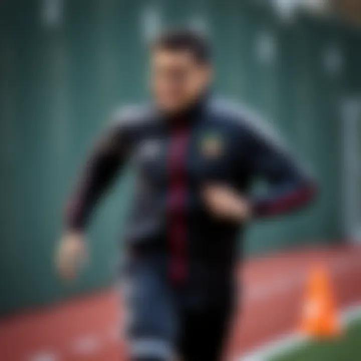 Athlete in motion wearing a Sivasspor tracksuit during training