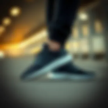 Comfortable fit of black Adidas sports shoes