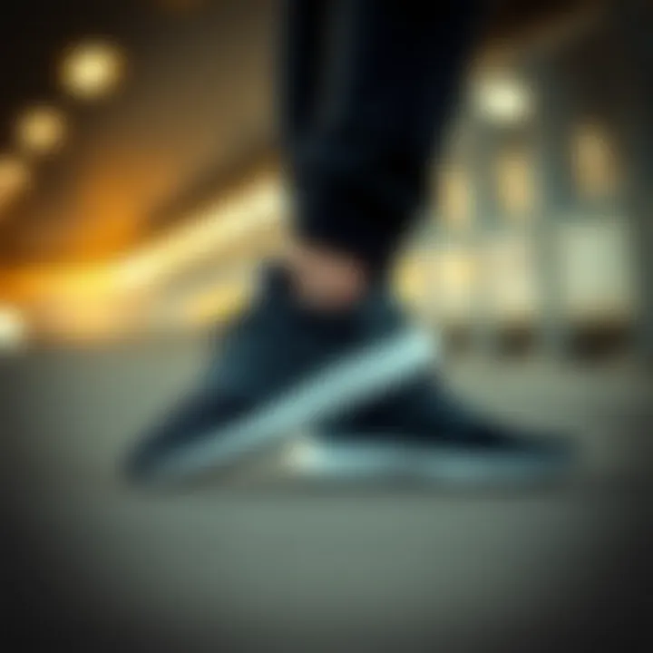 Comfortable fit of black Adidas sports shoes