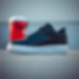 Sleek black Air Force sneakers showcasing their stylish design