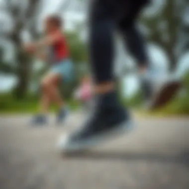 Children enjoying various activities wearing black Converse shoes