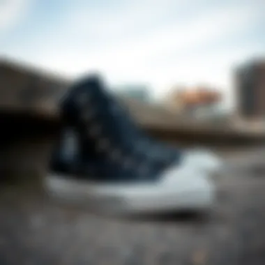 Creative display of black Converse shoes in different settings