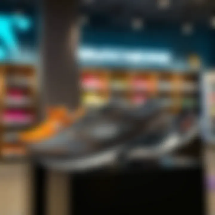 Trendy Skechers shoes displayed in a modern retail environment