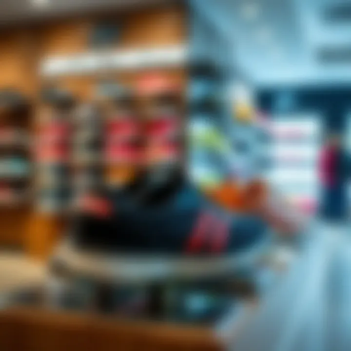 Display of Skechers footwear at a retail store