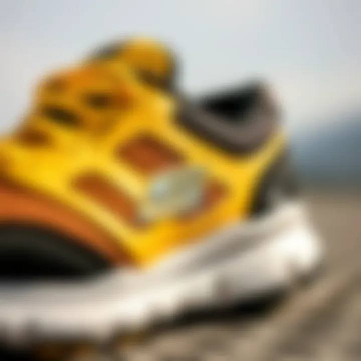 Close-up of Skechers shoe design details