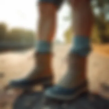 Man wearing Sorel boots with sporty attire