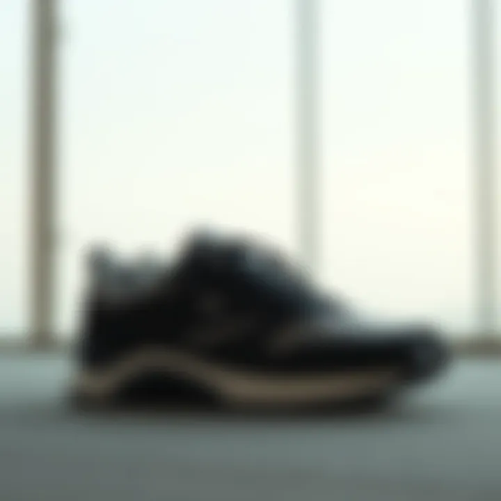 A pair of stylish athletic shoes on a modern background