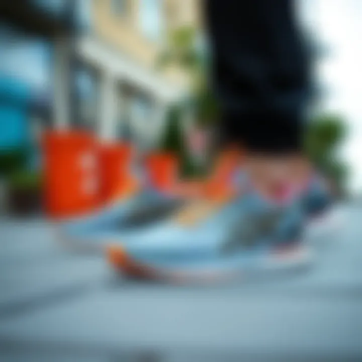 Stylish Running Shoes in Urban Setting Stylish running shoes in urban setting