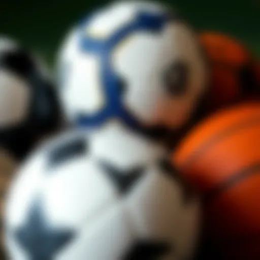 Diverse Designs in Sports Balls A stylish assortment of sports balls showcasing various designs and materials.