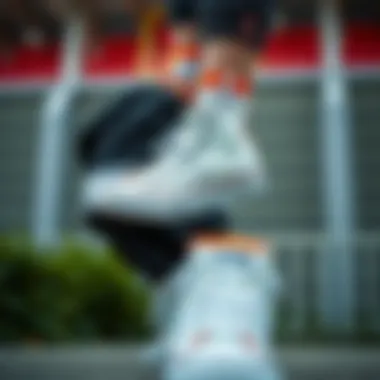 Stylish athlete showcasing Converse with vibrant color combinations