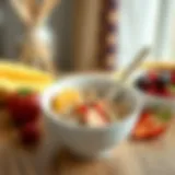 A vibrant bowl of sugar-free breakfast cereal with fresh fruits