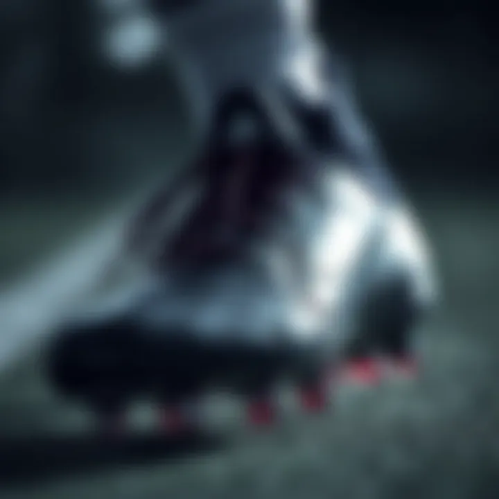 Close-up of technical features in high-performance football boots