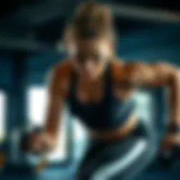 Dynamic athlete engaging in an intense workout