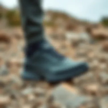 Hedgehog Fastpack in Outdoor Environment The North Face Hedgehog Fastpack shoes in an outdoor setting on rocky terrain