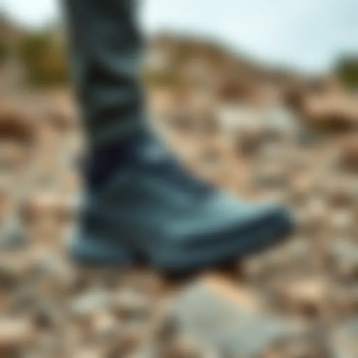 Hedgehog Fastpack in Outdoor Environment The North Face Hedgehog Fastpack shoes in an outdoor setting on rocky terrain