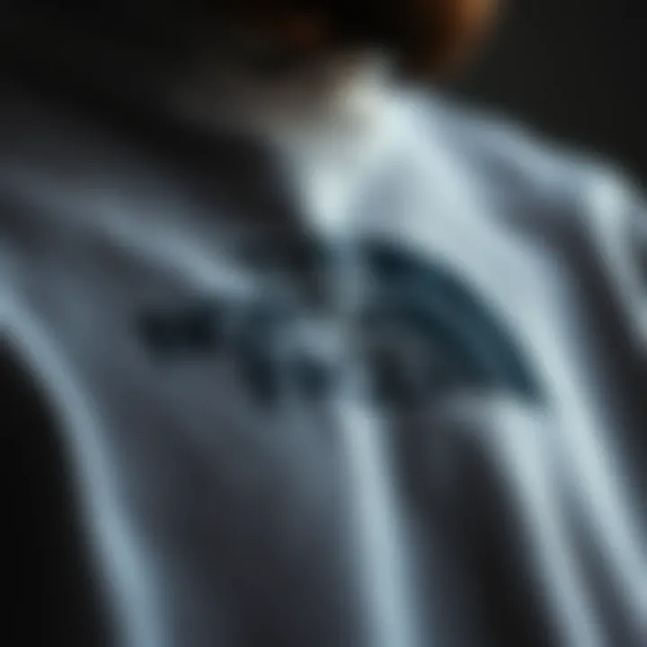 Close-up of the fabric quality of a North Face sweatshirt